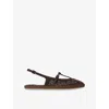 Jimmy Choo Amiee Embroidered Suede Espadrilles In Brown