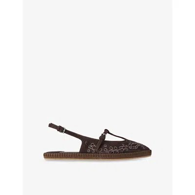 JIMMY CHOO WOMENS JIMMY CHOO AMIEE SUEDE FLAT ESPADRILLES