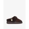 Jimmy Choo Diamond Maxi Suede-shearling Mules In Brown