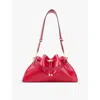 Jimmy Choo Womens Ruby Red/gold Cinch M Leather Shoulder Bag In Ruby Red/gold