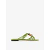 Jimmy Choo Lova Embellished Suede Sandals In Green