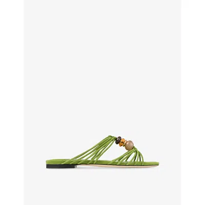 Jimmy Choo Lova Embellished Suede Sandals In Animal Print