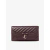 Jimmy Choo Womens Deep Merlot/gold Curve Quilted Leather Wallet-on-chain In Multi
