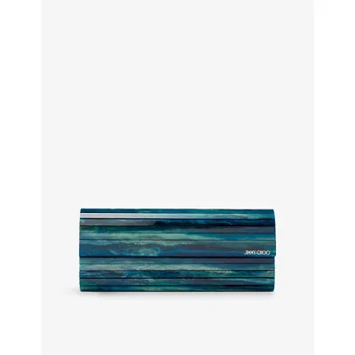 Jimmy Choo Womens Emerald Sweetie Marble Acrylic Clutch In Green