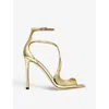 Jimmy Choo Womens Gold Azia 110 Liquid-metal Leather Heeled Sandals In Gold