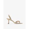 Jimmy Choo Elsy 70 Metallic Leather Sandals In Gold