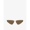 Jimmy Choo Womens Gold Jc4001b Cat-eye Metal Sunglasses In Gold