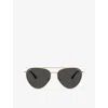 Jimmy Choo Womens Gold Jc4002b Pilot-frame Steel Sunglasses In Gold