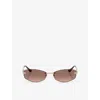 Jimmy Choo Womens Gold Jc4013d Oval-frame Metal Sunglasses