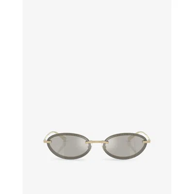 Jimmy Choo Womens Gold Jc4020b Oval-frame Metal Sunglasses In Yellow