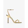 Jimmy Choo 1998 Leo 100 Gold Leather Sandals In Gold
