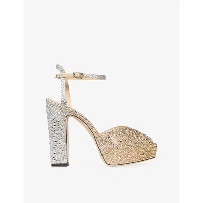 Jimmy Choo Sacaria 120 Embellished Platform Sandals In Multi