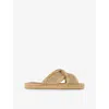 Jimmy Choo Aciel Woven Flat Sandals In Gold/dark Cappuccino
