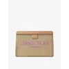 Jimmy Choo Womens  Avenue Metallic Raffia Pouch In Gold/fuchsia/lightgd