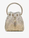 Jimmy Choo Bon Bon Hotfix Crystal Top-handle Bag In Gold/silver