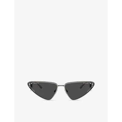 JIMMY CHOO WOMENS GREY JC4001B CAT-EYE METAL SUNGLASSES