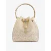 Jimmy Choo Metallic Mesh Bon Bon Top-handle Bag In Gold