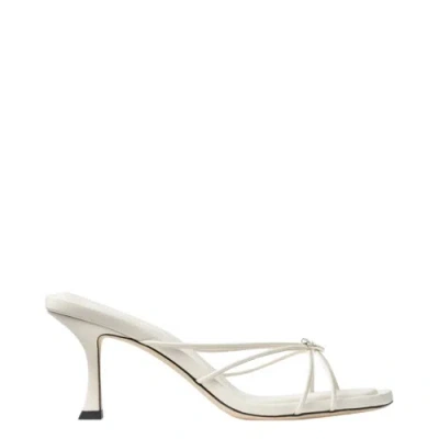 Jimmy Choo Womens Indiya 70mm Latte Mule Sandals In White