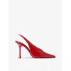 Jimmy Choo Isa 95 Leather Slingback Pumps In Ruby Red