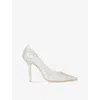 Jimmy Choo 100mm Love Crystal-embellished Pointed Pumps In White