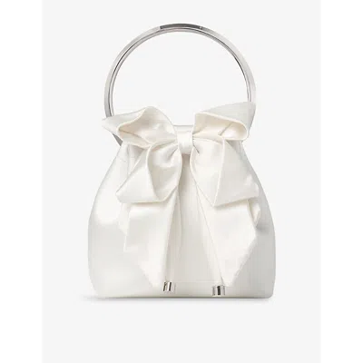 Jimmy Choo Womens  Bon Bon Mini Satin Top-handle Bag In Ivory/silver