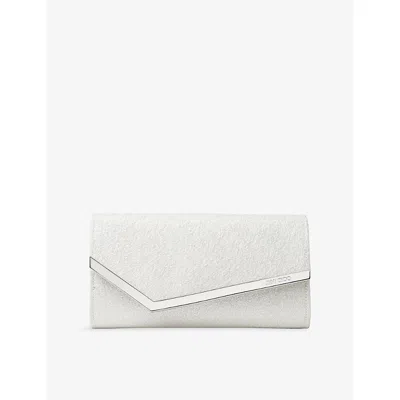 Jimmy Choo Womens Ivory/silver Emmie Glitter Woven Clutch Bag In Multi