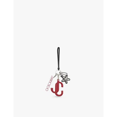 Jimmy Choo Womens  Jc Multi Charm Metal Bag Charm In Red/candy Pink/black