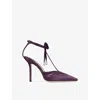 Jimmy Choo Afia Mesh 100 Satin And Ruched Tulle Sandal Sandals Violet In Purple