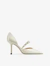 Jimmy Choo Womens  Aurelie 85 Patent Leather Courts In Latte/white