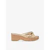 Jimmy Choo Avenue Metallic-leather Wedge Sandals In Gold