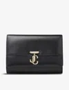Jimmy Choo Avenue Clutch In Black/light Gold