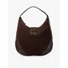 Jimmy Choo Womens Chocolate/shiny Gold Bar Hobo Medium Suede And Leather Shoulder Bag In Multi