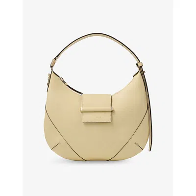 Jimmy Choo Womens Buttermilk/gold Bar Hobo Small Leather Shoulder Bag