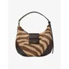 Jimmy Choo Womens Natural/choc/gold Bar Zebra-print Pony-hair Leather Hobo Shoulder Bag