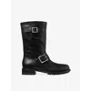 Jimmy Choo Womens Black Biker Mid Leather Boots Eur 36 / 3 Uk In Black
