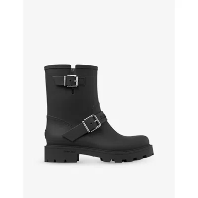 Jimmy Choo Womens  Biker Rubber Rain Boots In Black