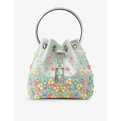 Jimmy Choo Womens Light Verde/multi Bon Bon Satin Top-handle Bag