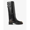 Jimmy Choo Round Toe Boots In Black/gold