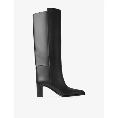Jimmy Choo Womens  Caly 65 Leather Knee-high Boots In Black