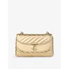 Jimmy Choo Womens Gold Curve Small Quilted Metallic-leather Cross Body Bag In Gold