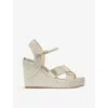Jimmy Choo Dellena 100 Espadrille Wedges In Champagne Mix