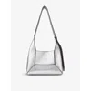 Jimmy Choo Small Diamond Leather Hobo Bag In Silver/antiquesilver