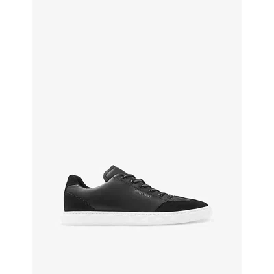 Jimmy Choo Womens V Black Diamond Light Logo-embossed Leather Low-top Trainers