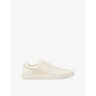 JIMMY CHOO WOMENS V LATTE DIAMOND LIGHT LOGO-EMBOSSED LEATHER LOW-TOP TRAINERS EUR 40 / 7 UK