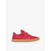 Jimmy Choo Womens V Ruby Red Diamond Light Logo-embossed Leather Low-top Trainers In V Ruby Red