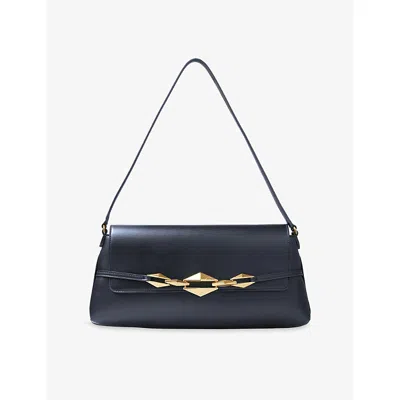 Jimmy Choo Womens Navy/gold Diamond Shoulder East-west Leather Shoulder Bag In Multi