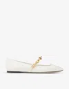 Jimmy Choo Womens Latte Diamond Tilda Chain-embellished Leather Flats In Latte