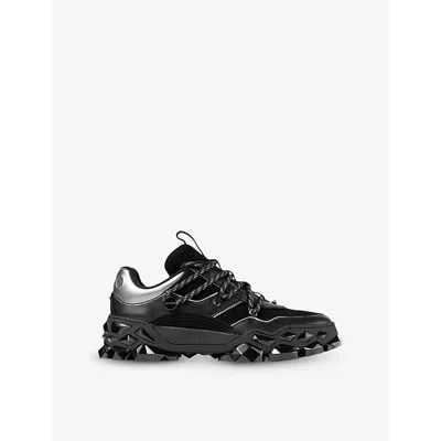 JIMMY CHOO WOMENS X BLACK DIAMOND X II MIXED LEATHER LOW-TOP TRAINERS EUR 38.5 / 5.5 UK