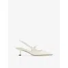 Jimmy Choo 'didi 45' White Décolleté With Low Stiletto Heel In Latte