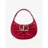 JIMMY CHOO WOMENS RUBY RED/LIGHT GOLD EDIE HOBO MINI PUFFED-SATIN SHOULDER BAG